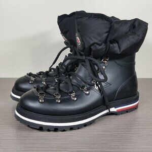 Moncler Inaya Puffer Lined Hiking Rain Boot, Black, Womens Size 8 M / 38
